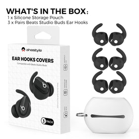 AHASTYLE packaging and included accessories for Beats Studio Buds hooks