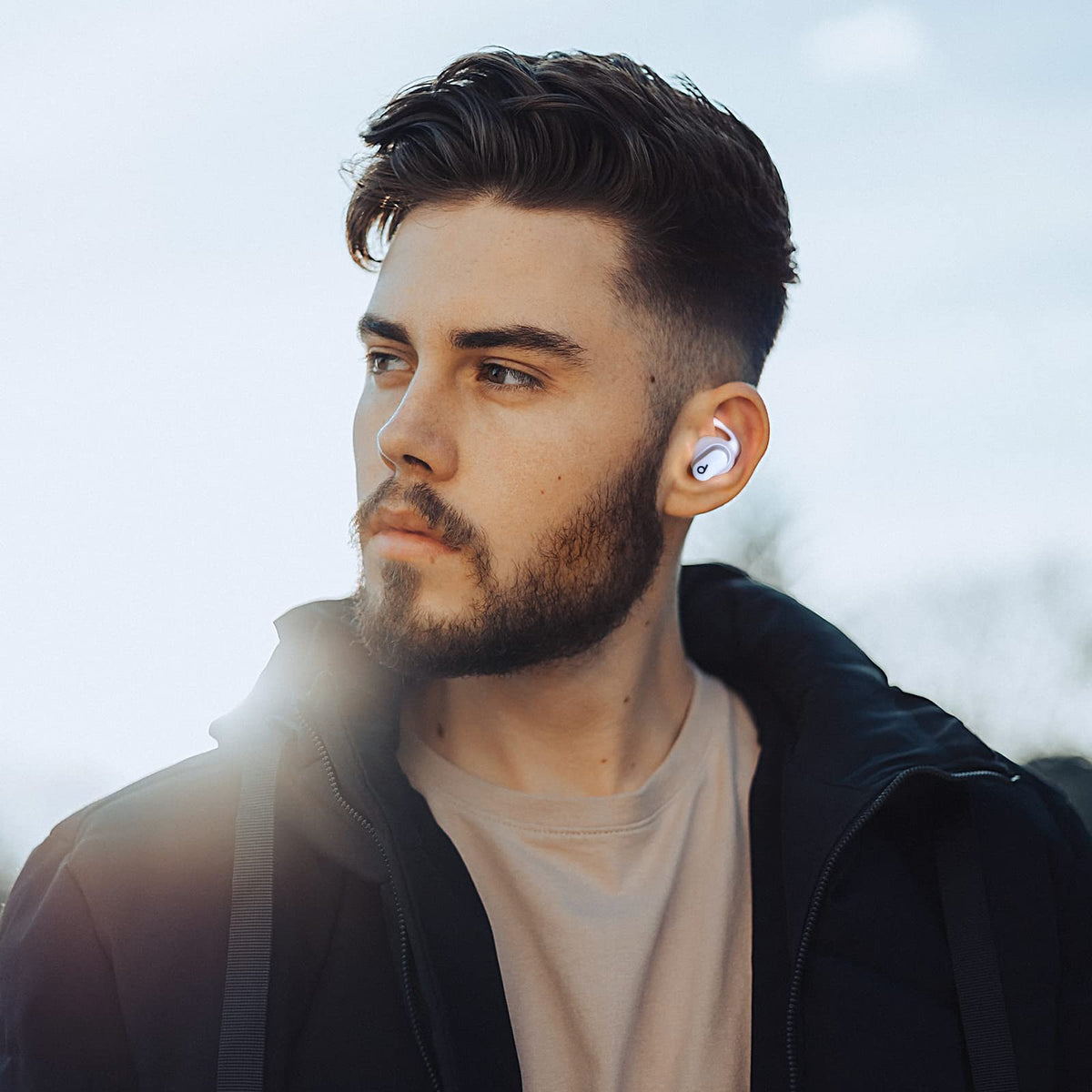 AHASTYLE white ear hooks match Beats Studio Buds aesthetics for a clean look.