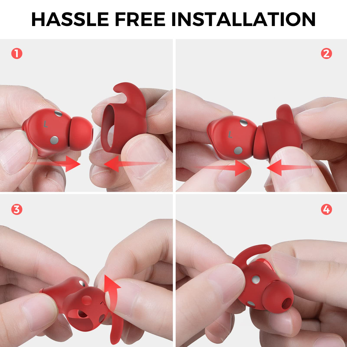 AHASTYLE ergonomic ear hooks reduce movement during cycling for Beats Buds