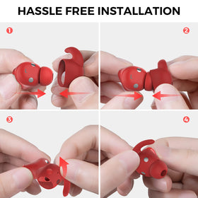 AHASTYLE ergonomic ear hooks reduce movement during cycling for Beats Buds