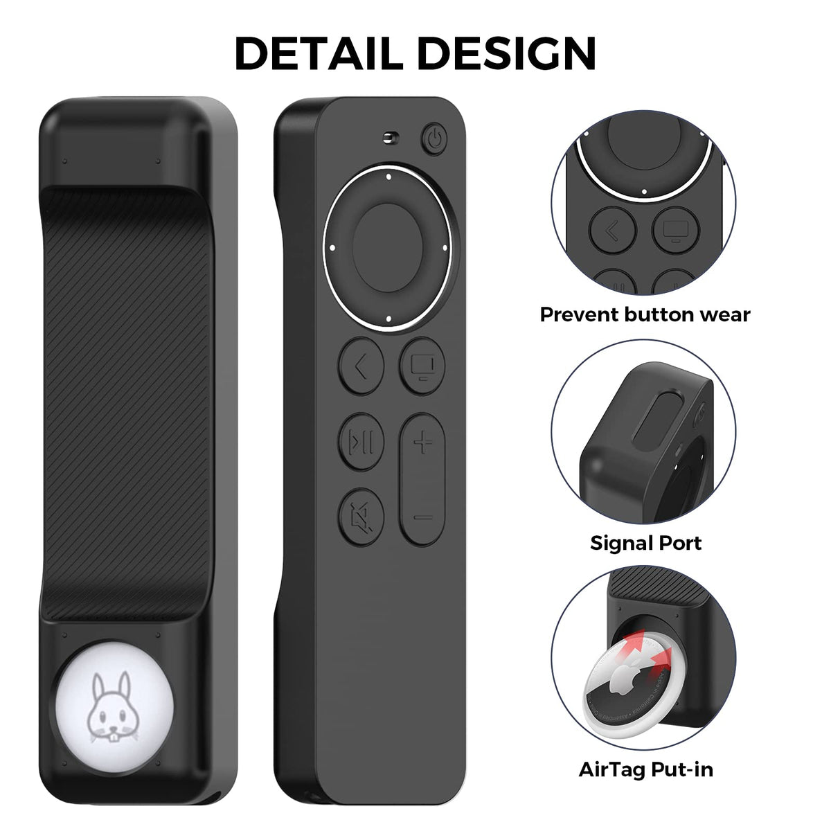 AHASTYLE close-up of button area preserving tactile remote control
