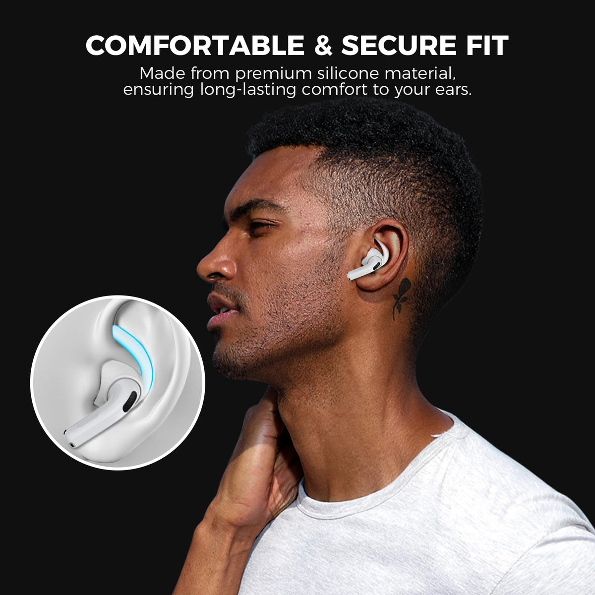 Medium size earhooks for AirPods 4 suit many ear shapes