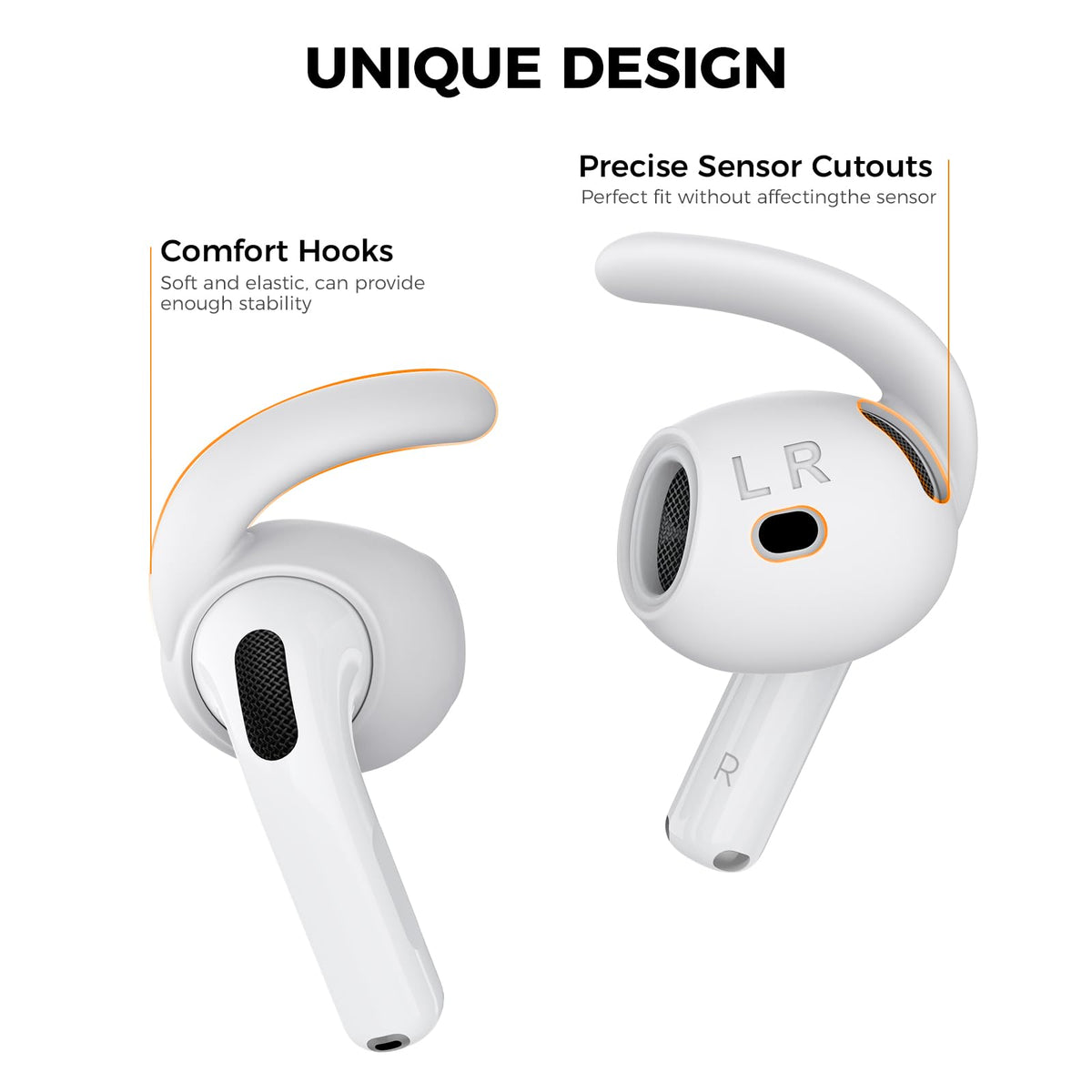 Small size earhooks for AirPods 4 ensure a personalized fit