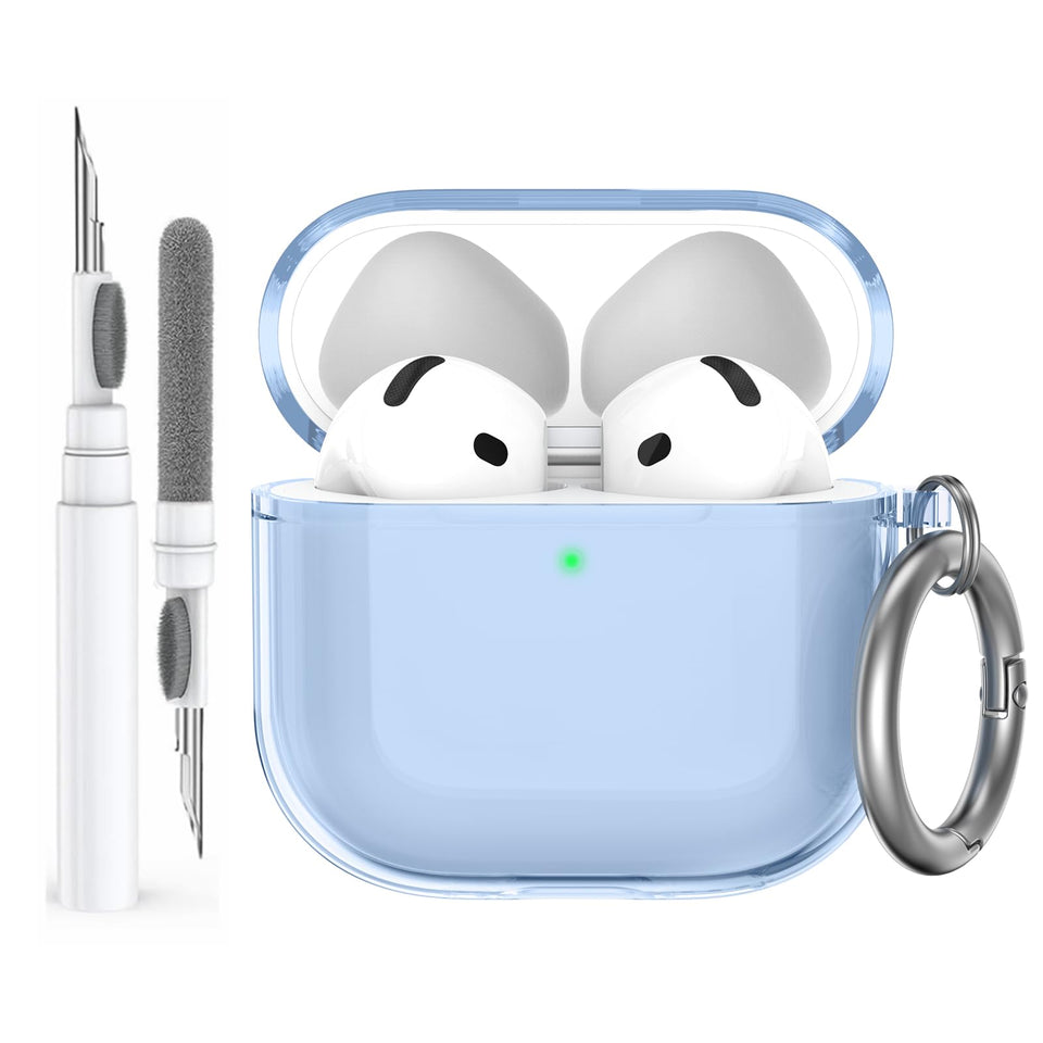 AHASTYLE front view showing clear AirPods 4 case protecting design