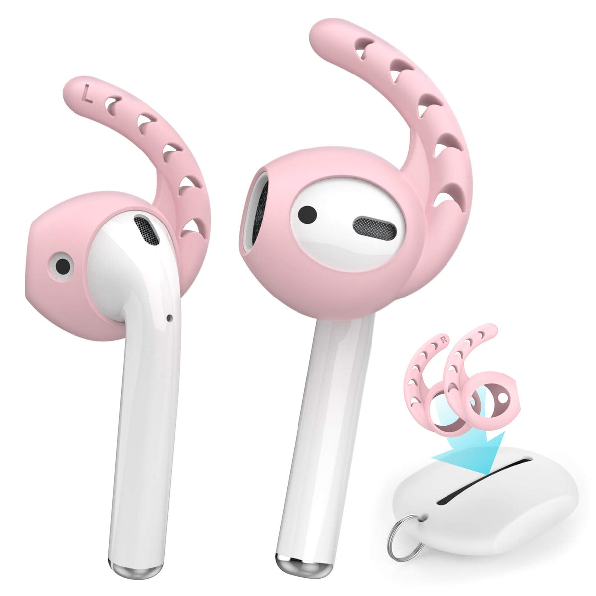 AHASTYLE front packaging showing three pairs pink hooks and pouch, ensures quick product ID