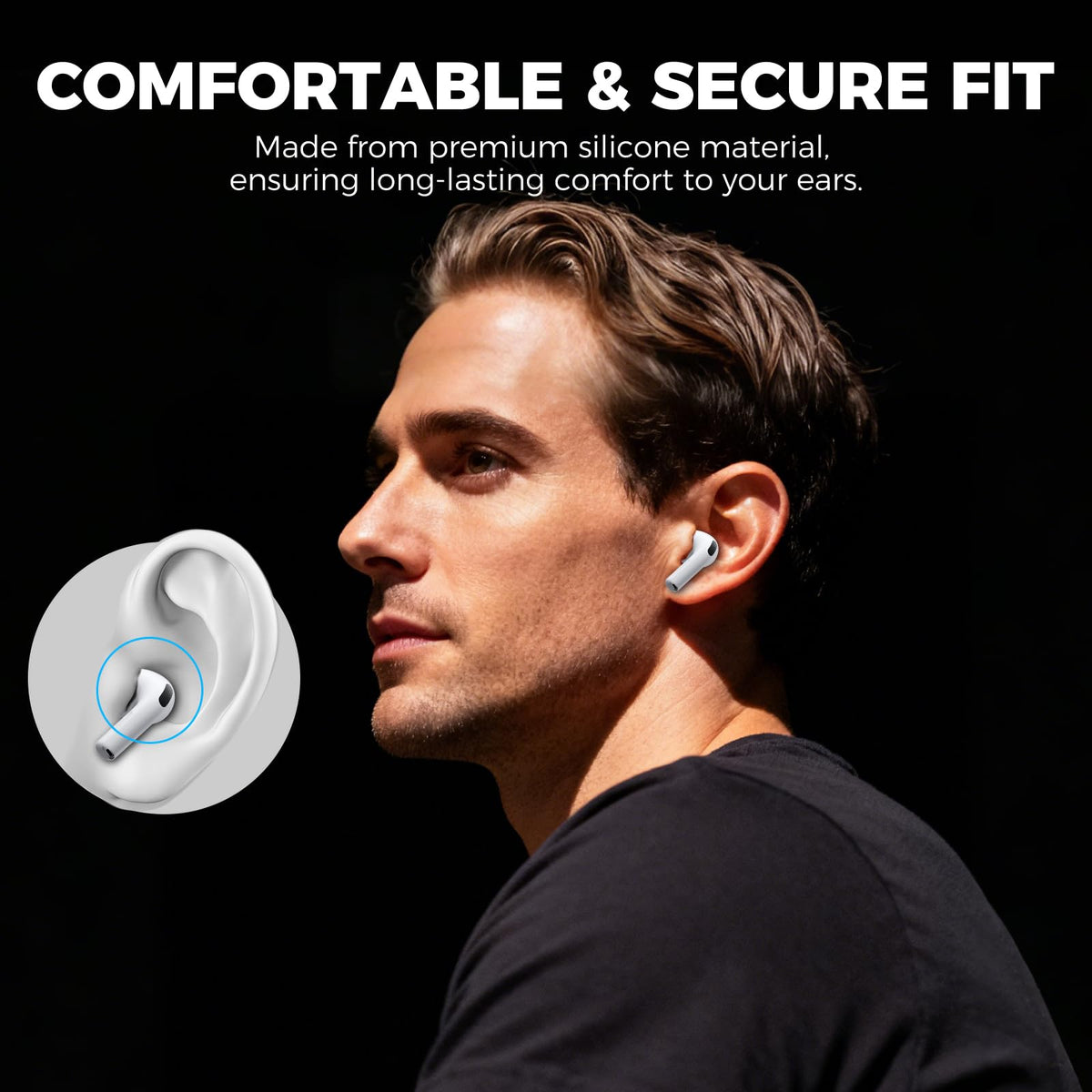 AHASTYLE High-density cotton filter protects against wax, debris, and sweat.