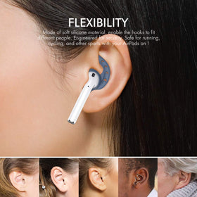 AHASTYLE ear hook mounted on AirPod in ear for secure fit