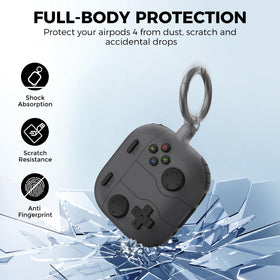 AHASTYLE lid open to show snug fit on AirPods 4 charging case for full protection