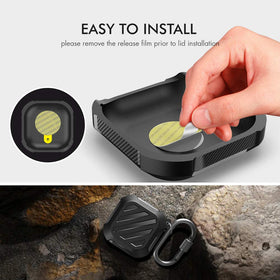 AHASTYLE Samsung Galaxy Buds FE case carabiner clip showcases easy-on-the-go attachment.