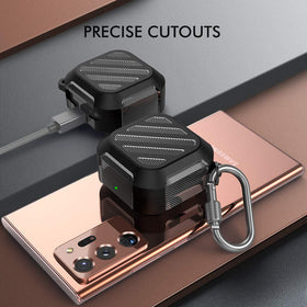 AHASTYLE Samsung Galaxy Buds FE case side view demonstrates anti-slip grip and compact form.