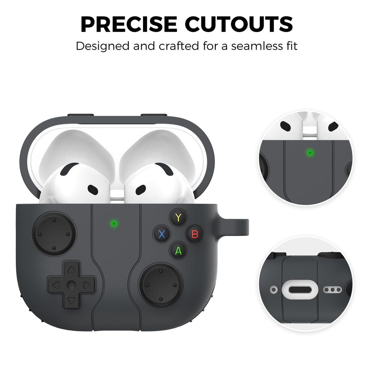 AHASTYLE side cutouts showing USB-C and wireless charging access for convenience