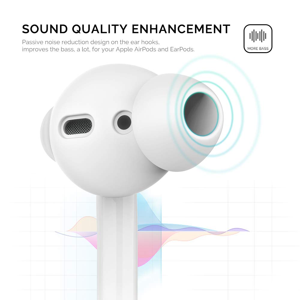 AhaStyle small white AirPods tips help easy application and removal during workouts