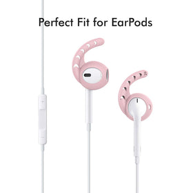 AHASTYLE hooks beside an AirPod showing scale for easy compatibility and sizing benefit