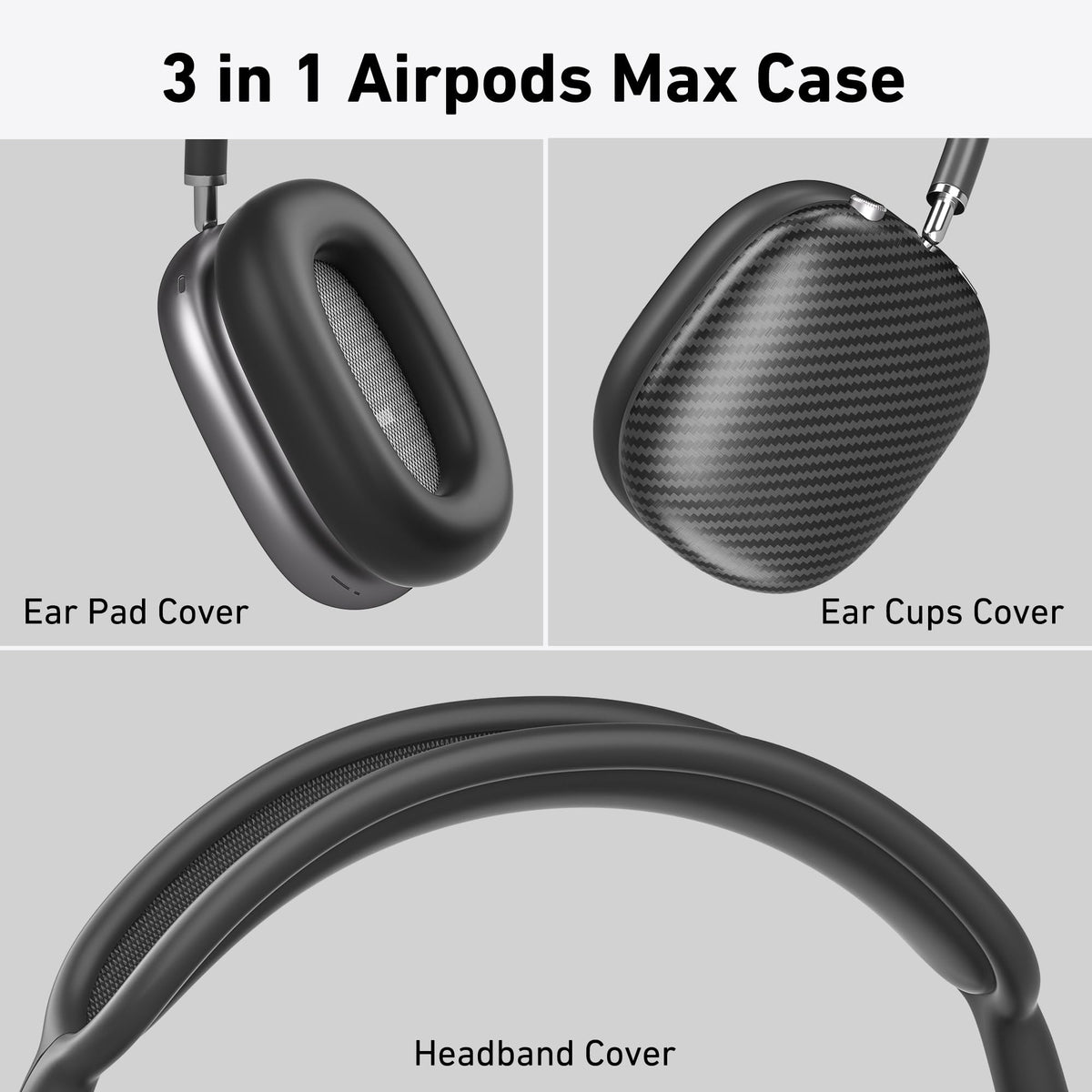 AHBTEYM AirPods Max silicone ear pad covers provide soft protection and dust resistance.
