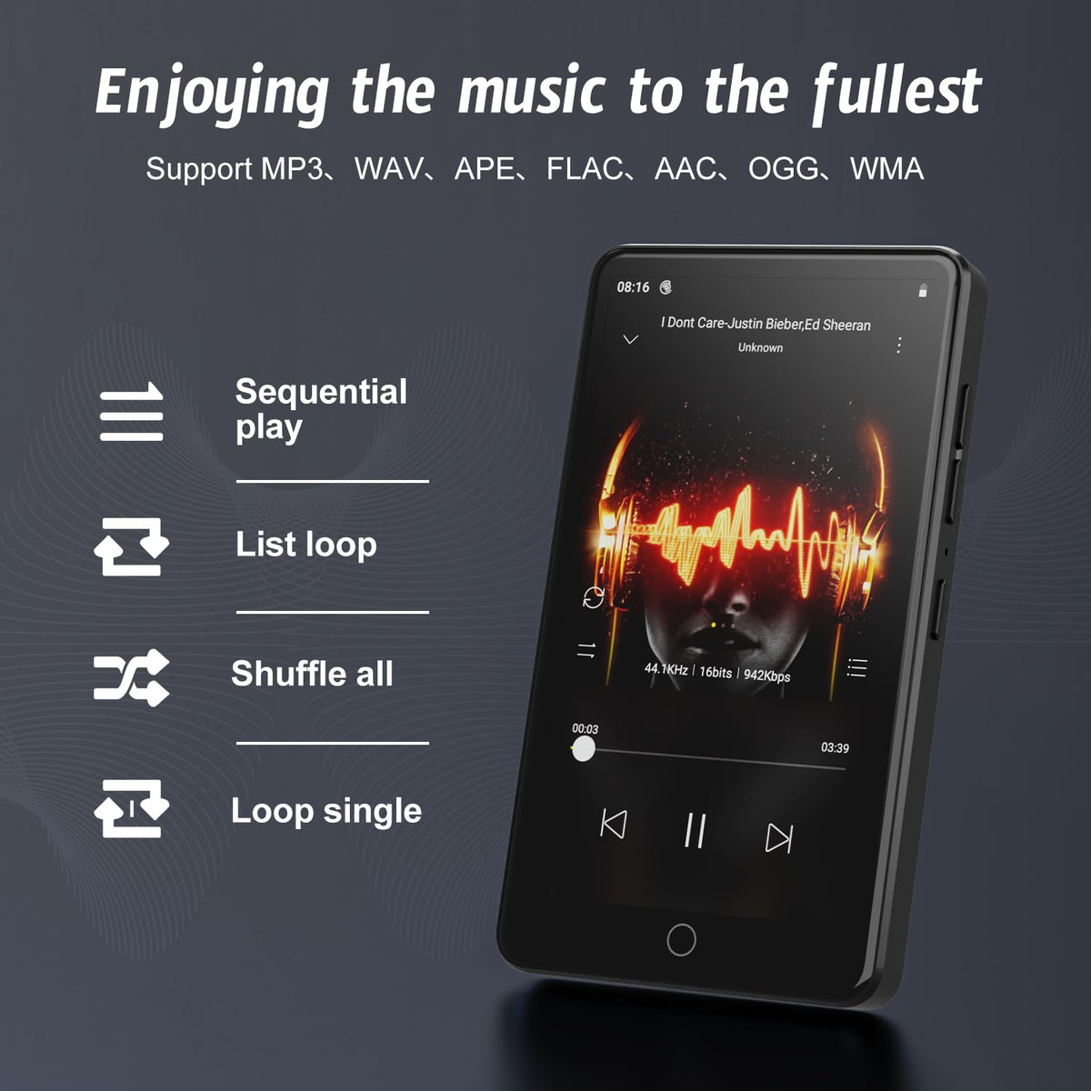 AHENOD 96GB MP3 Player Android 13 play store access for app variety