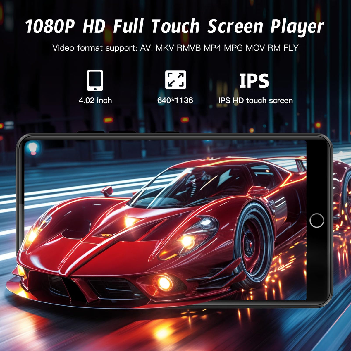 AHENOD 96GB MP3 Player Bluetooth 5.0 enables wireless listening