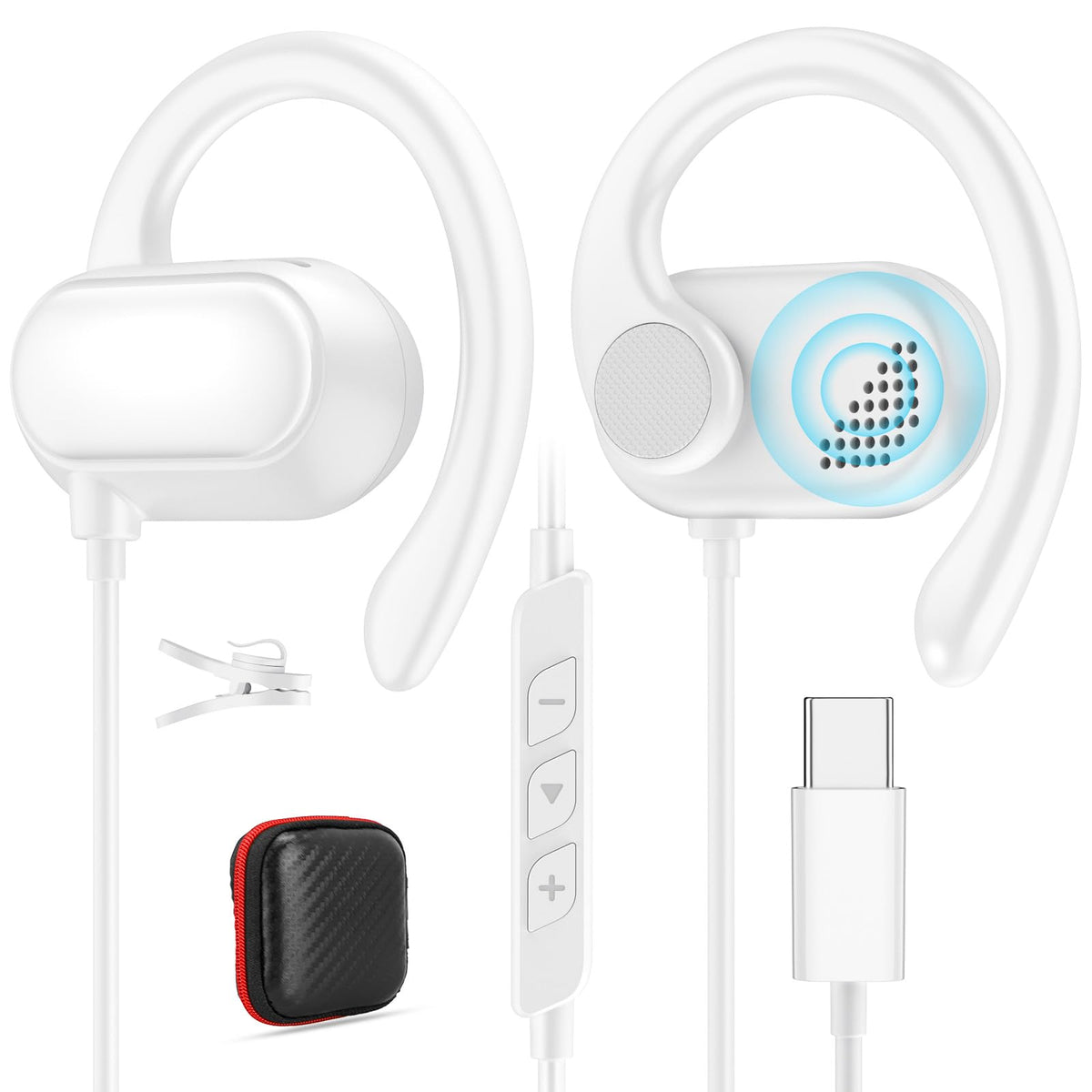 AHFYCIH open-ear headphones side view for comfortable daily listening.