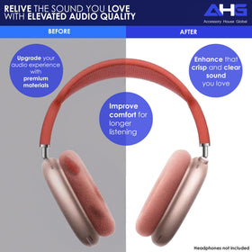 AHG AirPods Max cushions with magnets for secure, quick attachment in pink