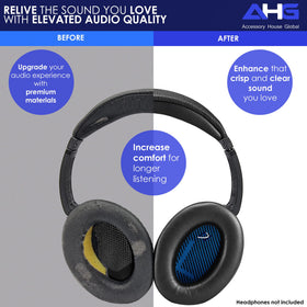 AHG QC2 QC15 headband pad close-up highlighting durable stitching.