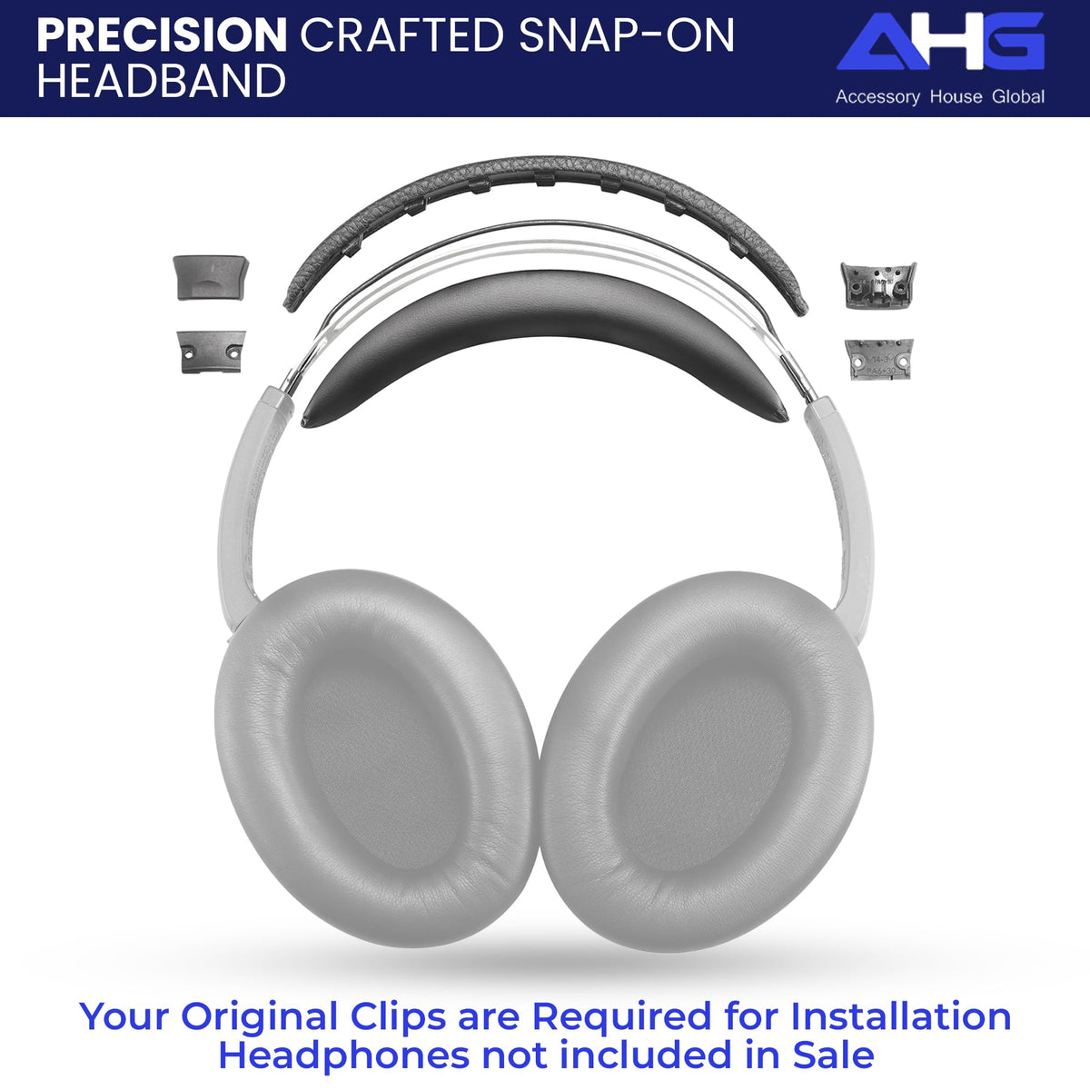 AHG QC2 QC15 headband pad front view with extra thick cushioning.