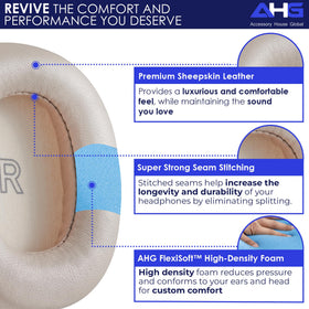 AHG Accessory House Global close-up sheepskin leather texture for softer touch and comfort