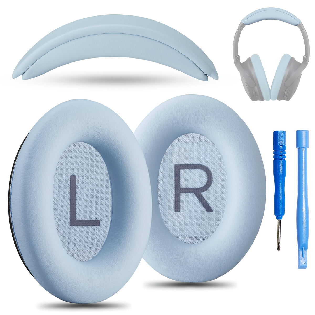 AHG ear pads for Bose QC Moonstone Blue enhance comfort and acoustic isolation
