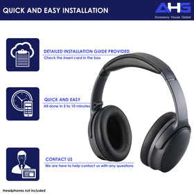 AHG ear pads upgrade with premium foam and protein leather for immersive listening.