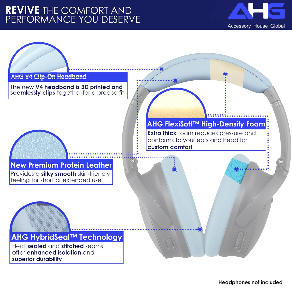 AHG premium protein leather ear pad close-up