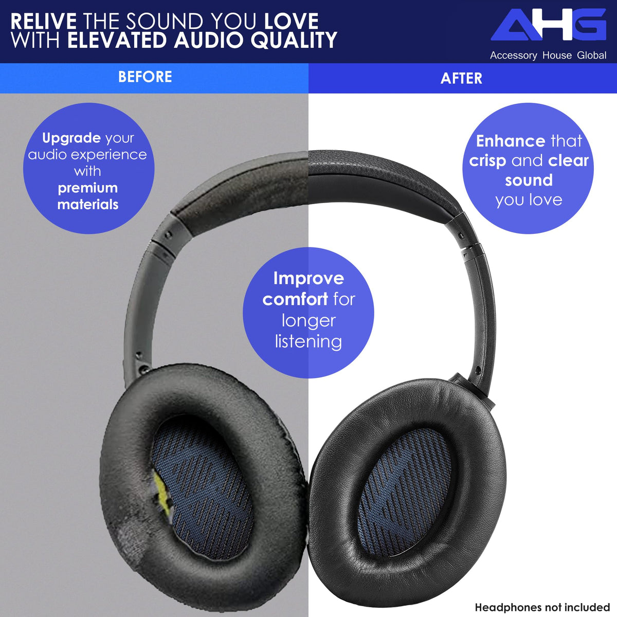 AHG SoundLink AE2 ear pads being installed quickly in minutes.