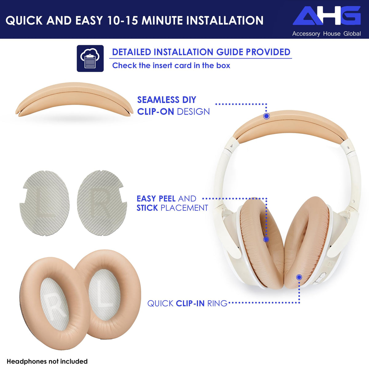 AHG SoundLink AE2 in-use beige showing soft cushioning during listening