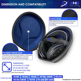 AHG Spartan case plush velvet interior cushions headphones against friction and wear.