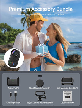 Ahlirmoy compact design fits pockets for on-the-go filming