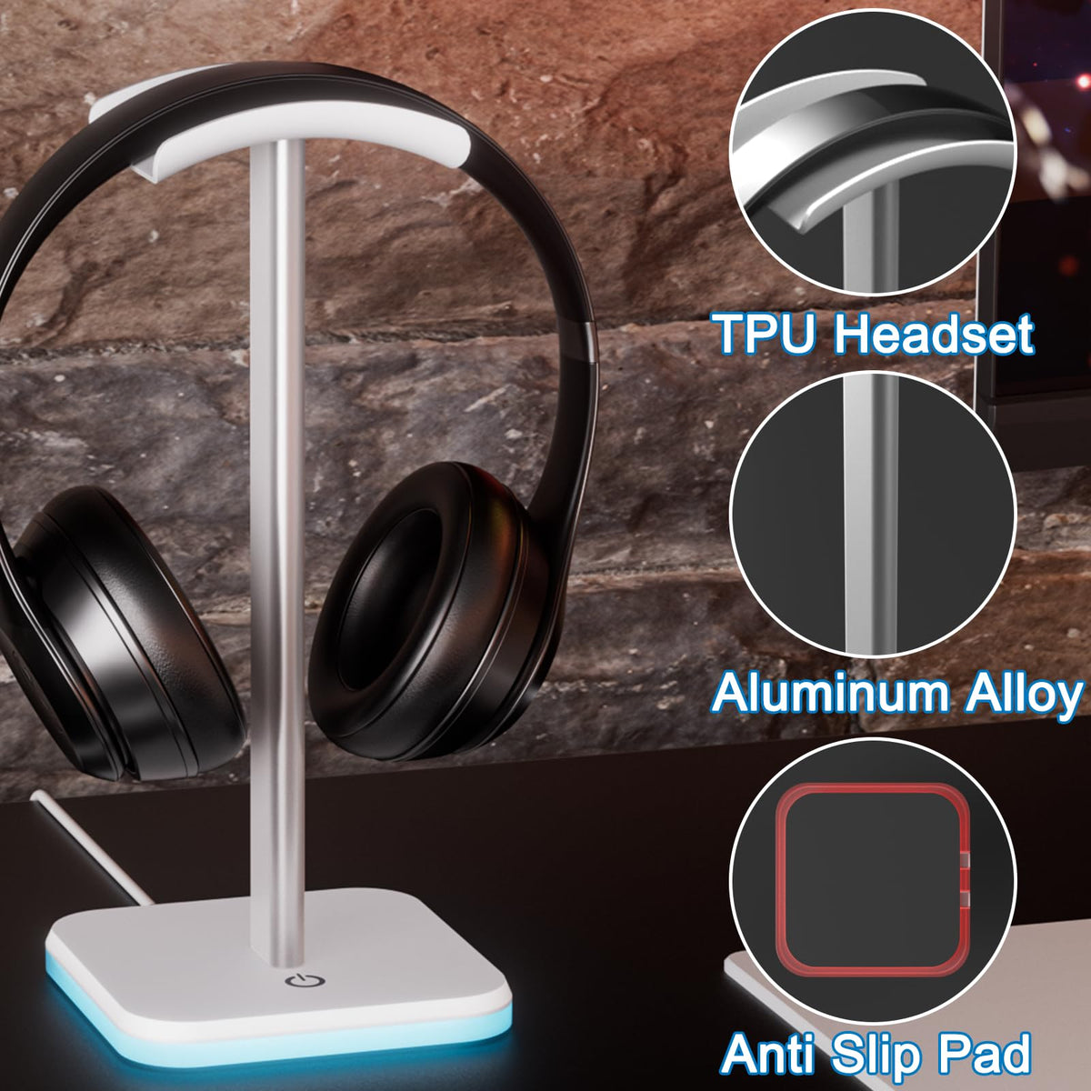 Ahonnpely anti-slip base pad keeps the stand stable on most surfaces