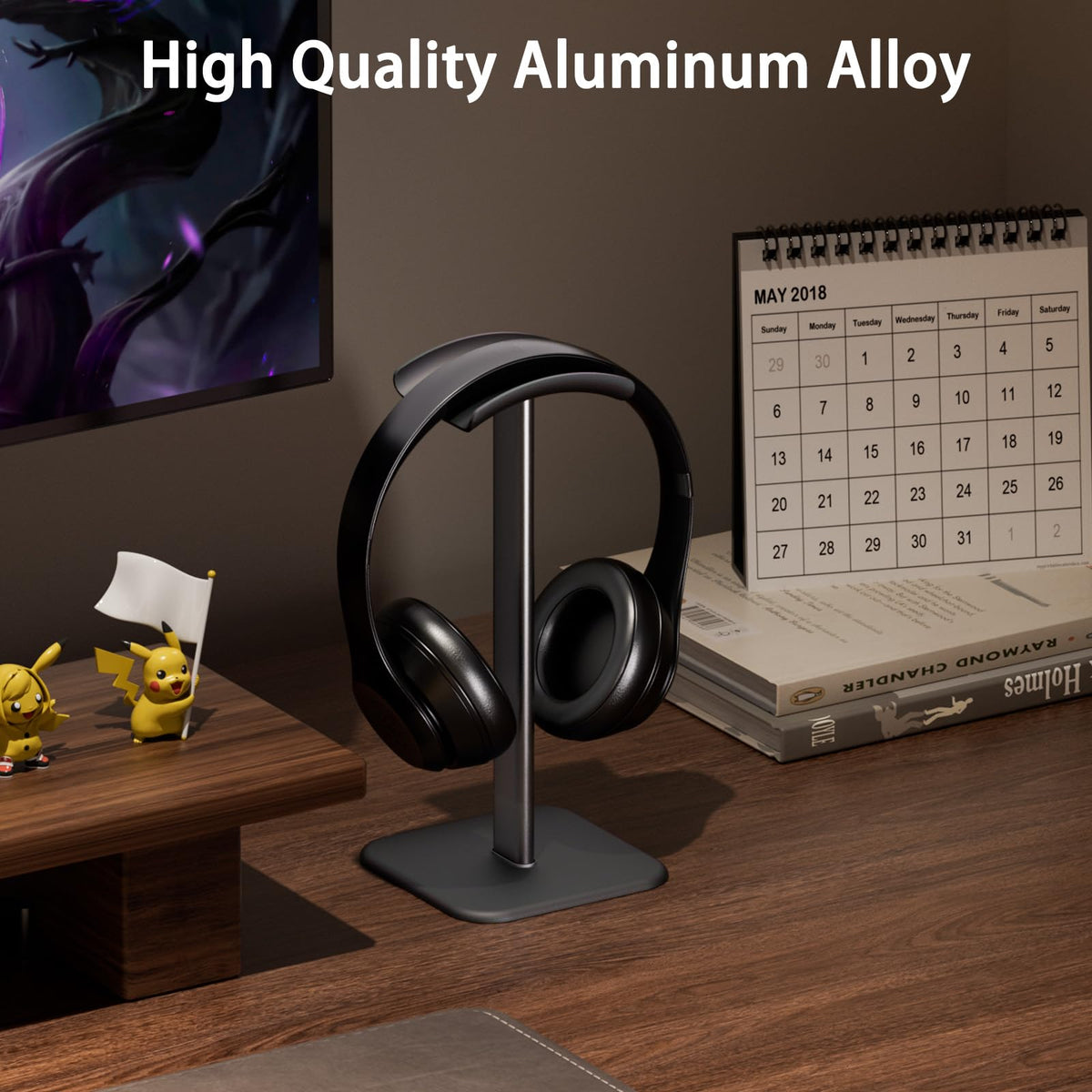 Ahonnpely stand base with anti-slip silicone pad provides stable desk placement.