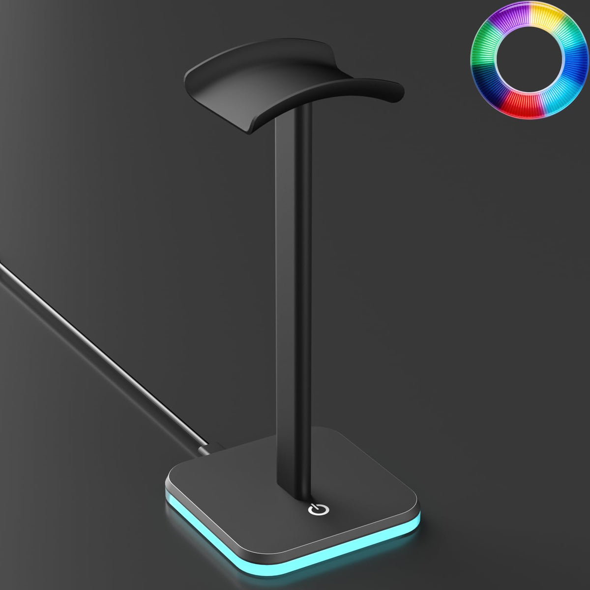 Ahonnpely headphone stand on desk with aluminum hanger provides sturdy support and easy access