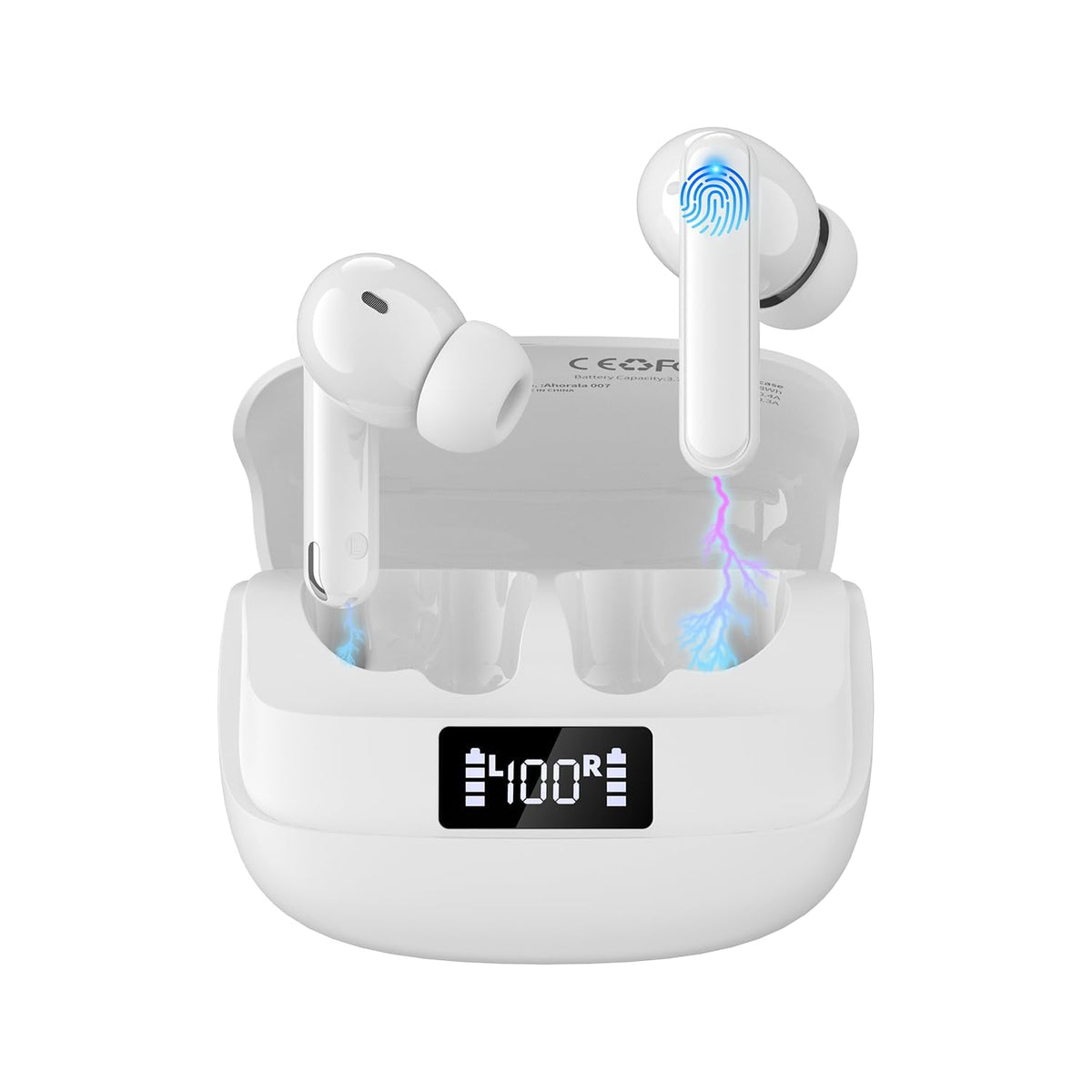 AHORALA earphones compact-case-open view for quick on-the-go use