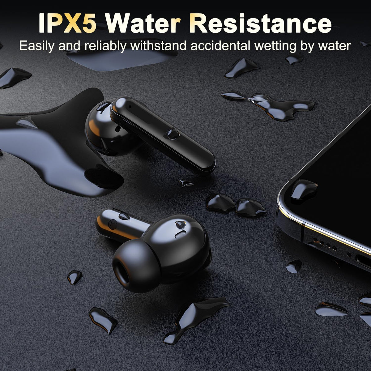 AHORALA earbuds IPX5 waterproof protect against sweat.