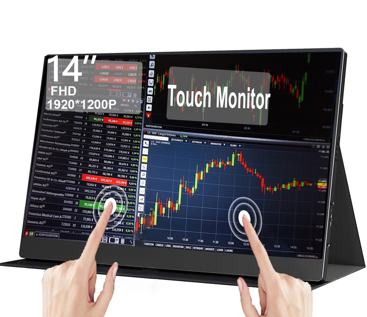 AHXJKA portable touchscreen monitor front view with vivid display for on-the-go use