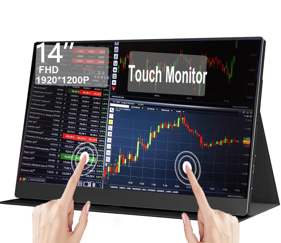 AHXJKA portable touchscreen monitor front view with vivid display for on-the-go use