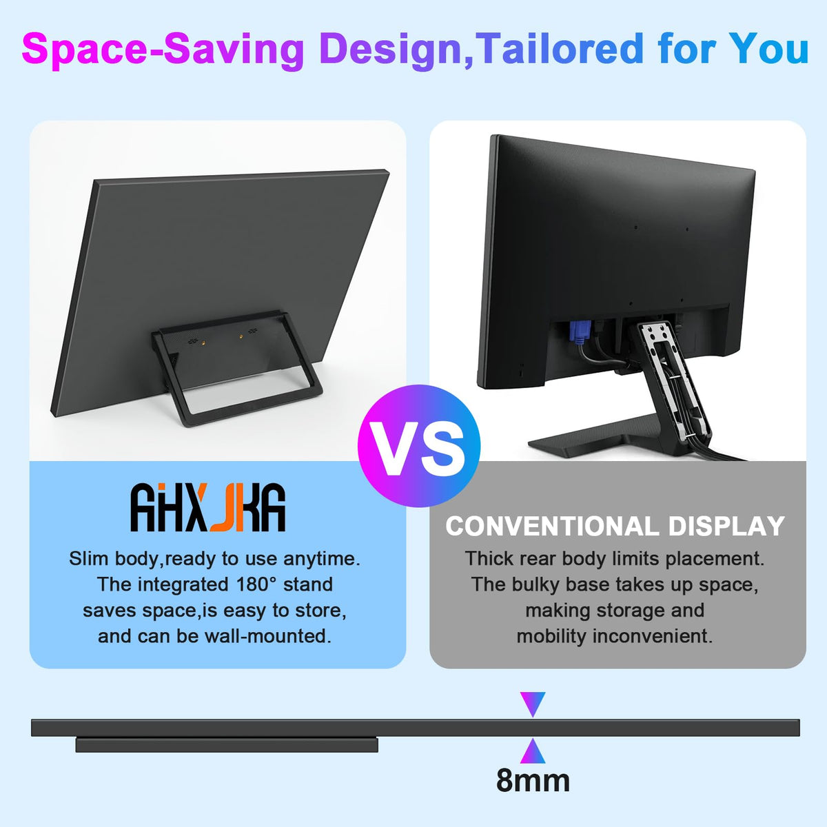 AHXJKA built-in dual speakers for convenient audio playback