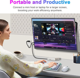 AHXJKA USB-C and HDMI connectivity for plug-and-play with laptops and consoles