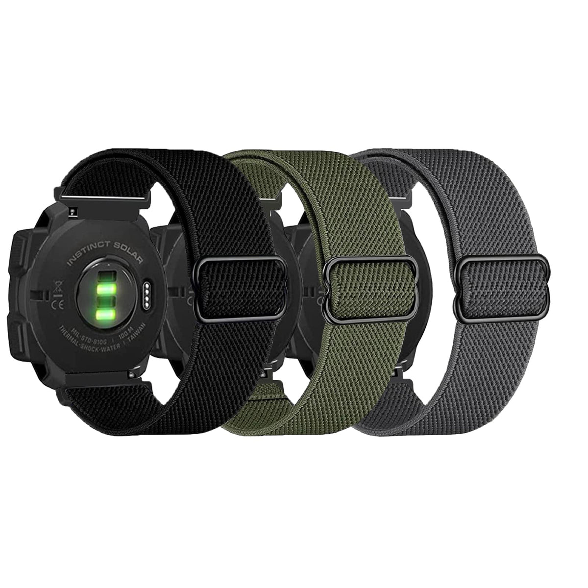 AHXLL three-pack nylon bands front packaging shows colors and compatibility benefit