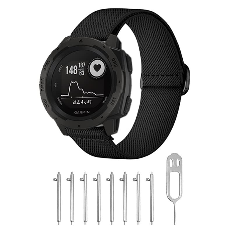 AHXLL band installed on Garmin Instinct showing secure fit and sporty look