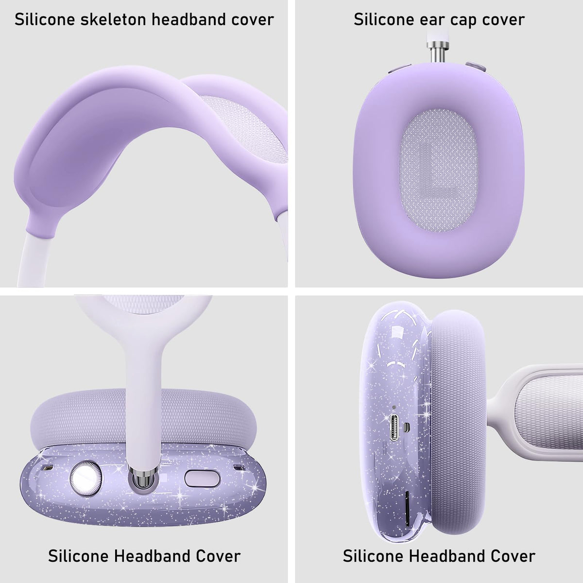 Aiaabq AirPods Max case provides anti-fingerprint silicone protection.