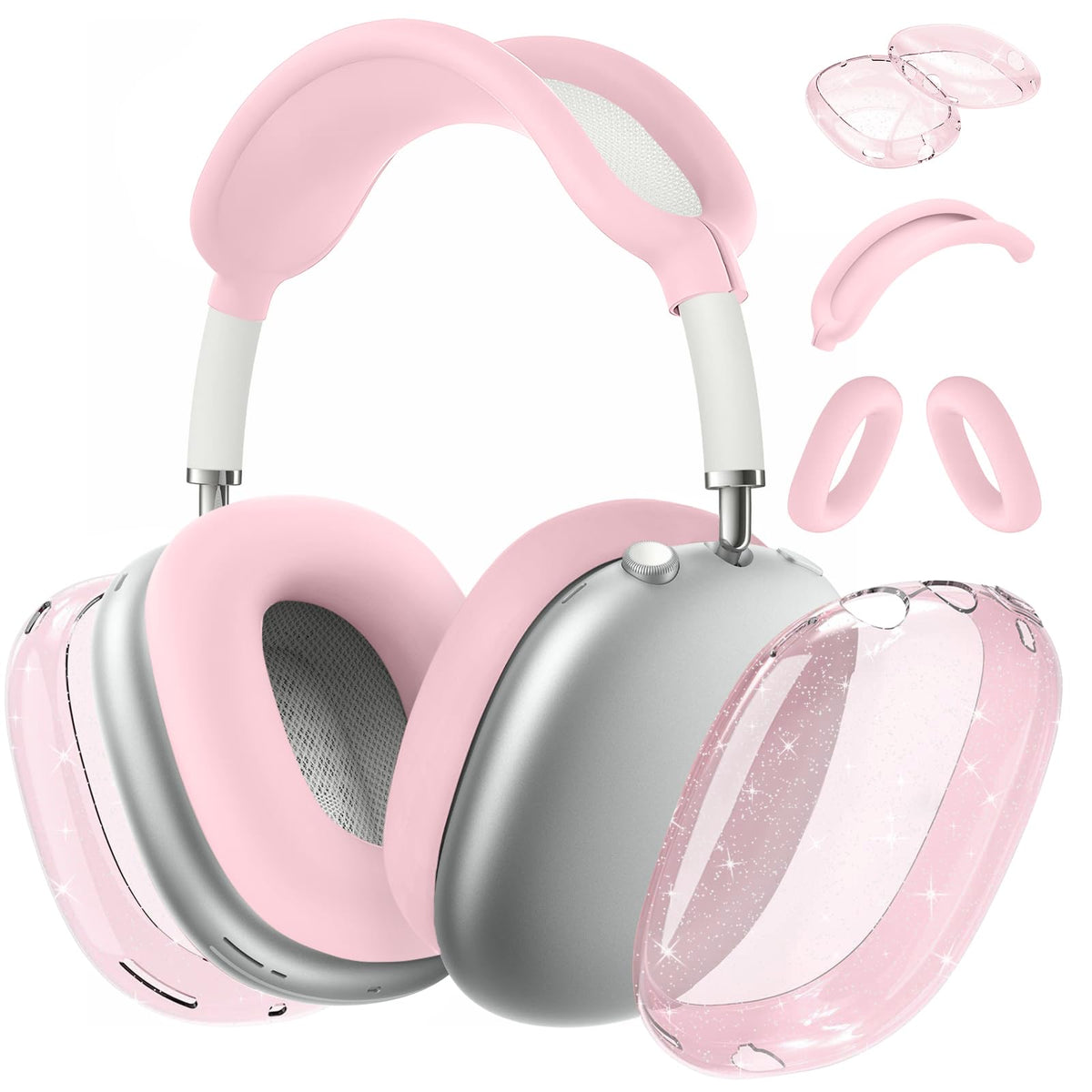 Aiaabq AirPods Max case cover in clear TPU offers a precise fit and scratch protection.
