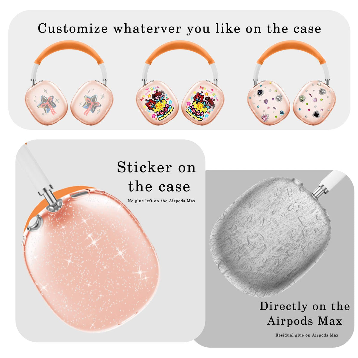 Aiaabq AirPods Max case interior texture shows soft silicone contact and grip