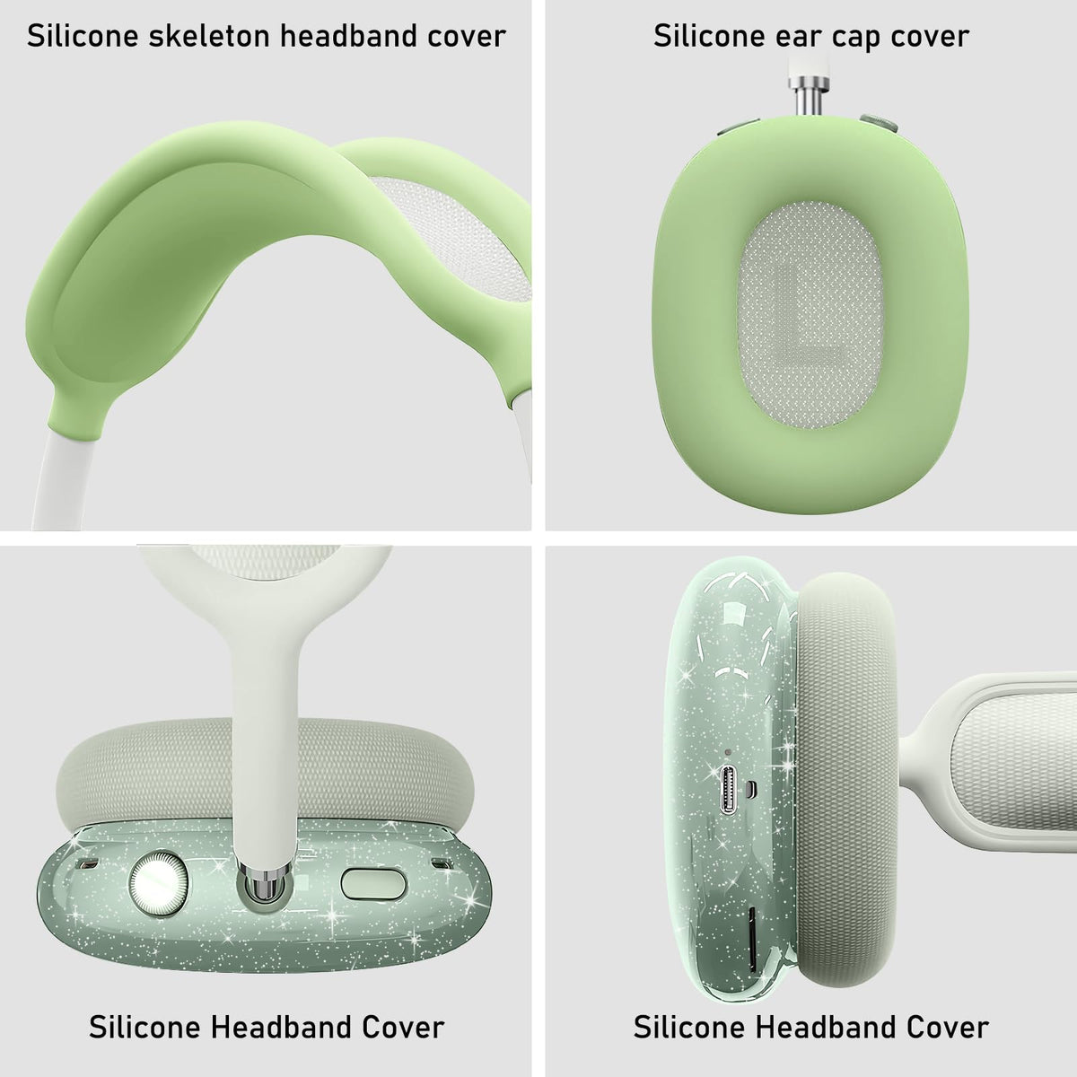 Aiaabq AirPods Max top-detail highlights easy snap-on installation and smooth touch