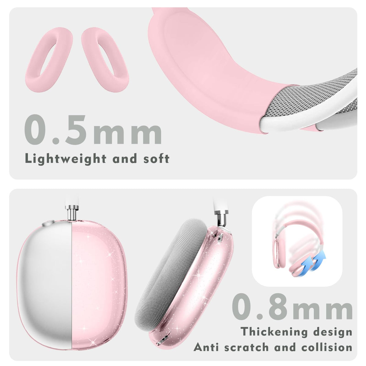 Aiaabq AirPods Max ear cups cover in silicone guards against scratches.