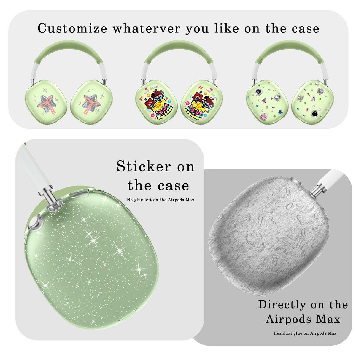 Aiaabq AirPods Max headband cover closeup illustrates 360 degree protection and durability