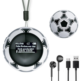 Aiandcc 64GB Soccer Ball MP3 Player—front view, kid-friendly design for easy one-handed use